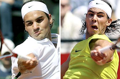 Rafael Nadal, Roger Federer In Action In Monte Carlo Quarterfinals